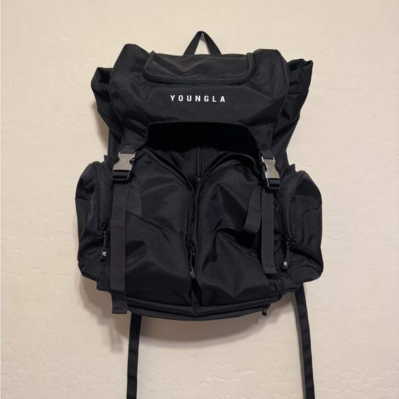 YoungLA Black Men's Backpack - Picture 1 of 3